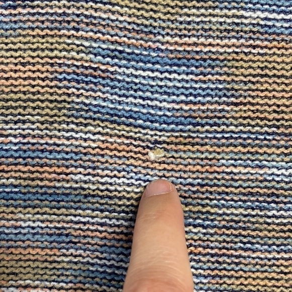 Vintage Kimlon Southwestern Striped Blue Orange Sweater Small - Picture 7 of 7